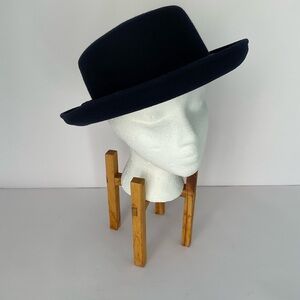 Bollman Classic Navy Wool Felt Boater Hat
